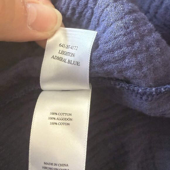 Women's L Rails Leighton Waffled Cotton Gauze Pull-On Blue Shorts - Picture 8 of 10